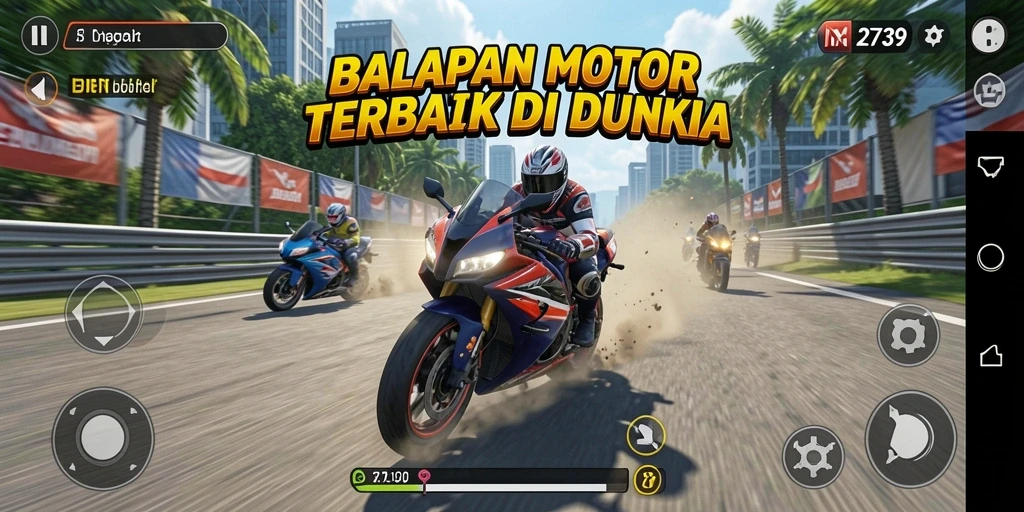 Tampilan gameplay seru dari 2739 saat balapan motor.