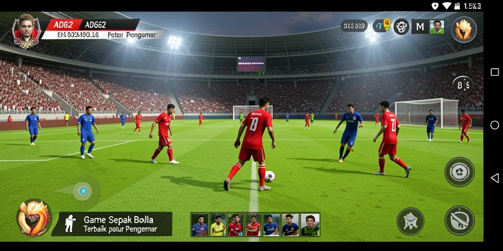 Tampilan gameplay seru sepak bola ADG62 dengan aksi di lapangan.