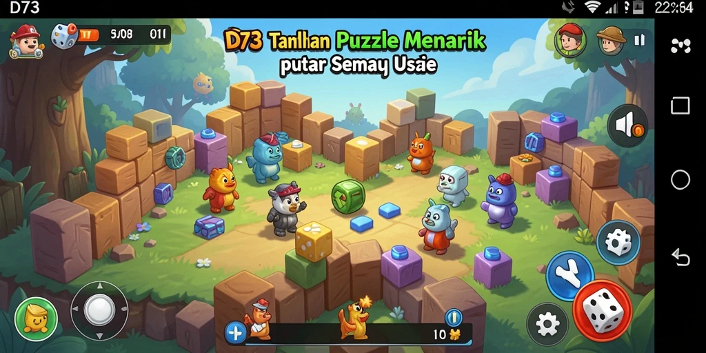 Tampilan gameplay D73 yang menantang dan seru dalam menyelesaikan puzzle.