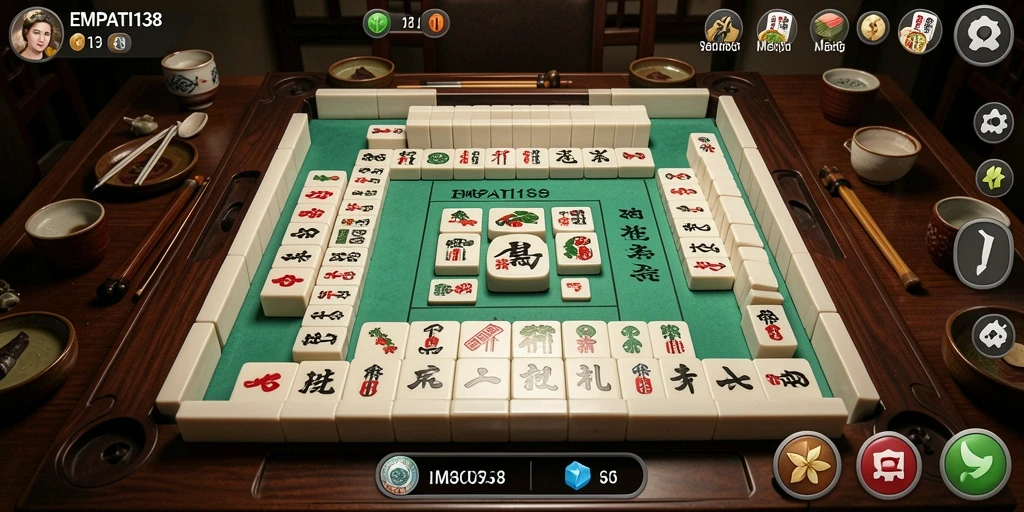 Tampilan gameplay seru dalam permainan Mahjong.