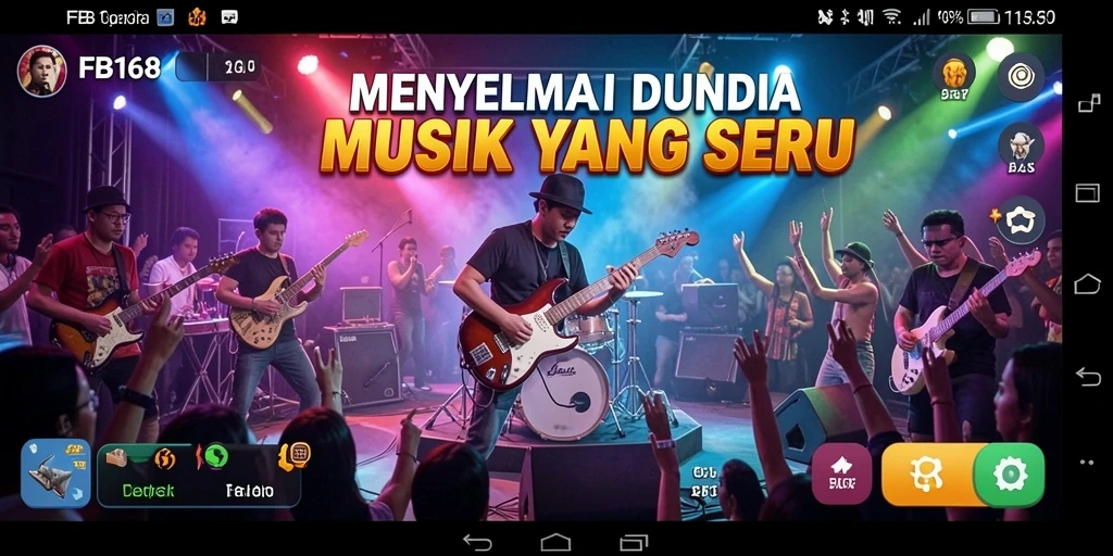 Tampilan gameplay FB168 yang menarik dengan berbagai lagu.