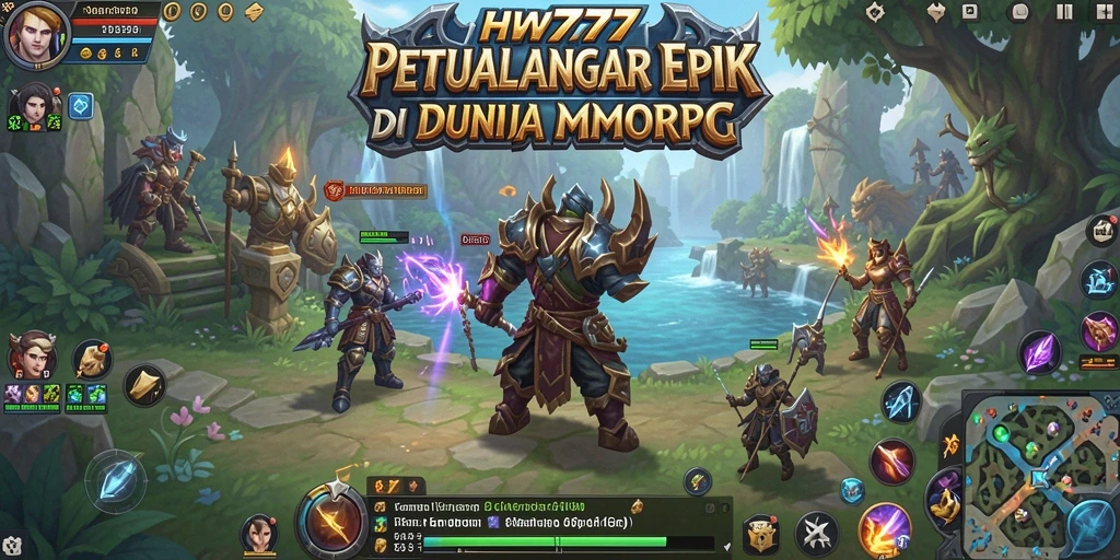 Tampilan gameplay HW777 menunjukkan pertarungan seru dan eksplorasi dunia yang luas.