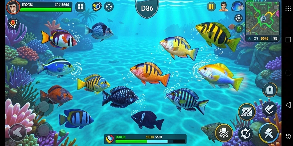 Tampilan menarik dari gameplay Tembak Ikan IDX66 yang penuh warna.