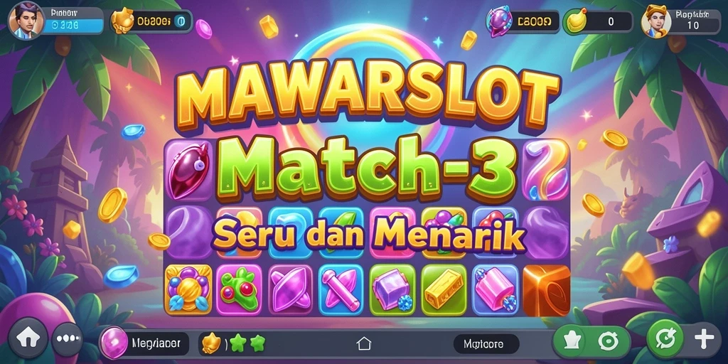 Tampilan gameplay seru dari MAWARSLOT dengan berbagai tantangan Match-3.