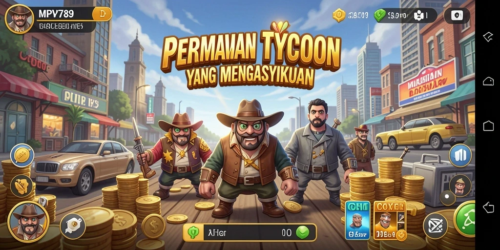 Tangkapan layar utama MVP789 dengan tampilan gameplay Tycoon yang mendebarkan.