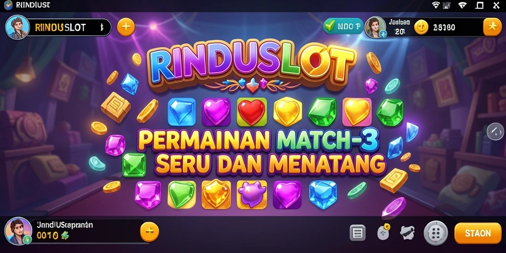 Screenshot RINDUSLOT menampilkan gameplay Match-3 yang seru.