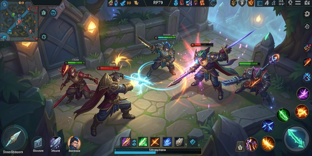 Gameplay seru dan strategi mendebarkan dalam RP79 MOBA.