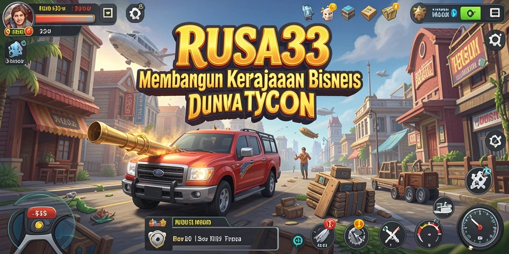 Tangkap layar utama RUSA33 menampilkan gameplay Tycoon yang seru.