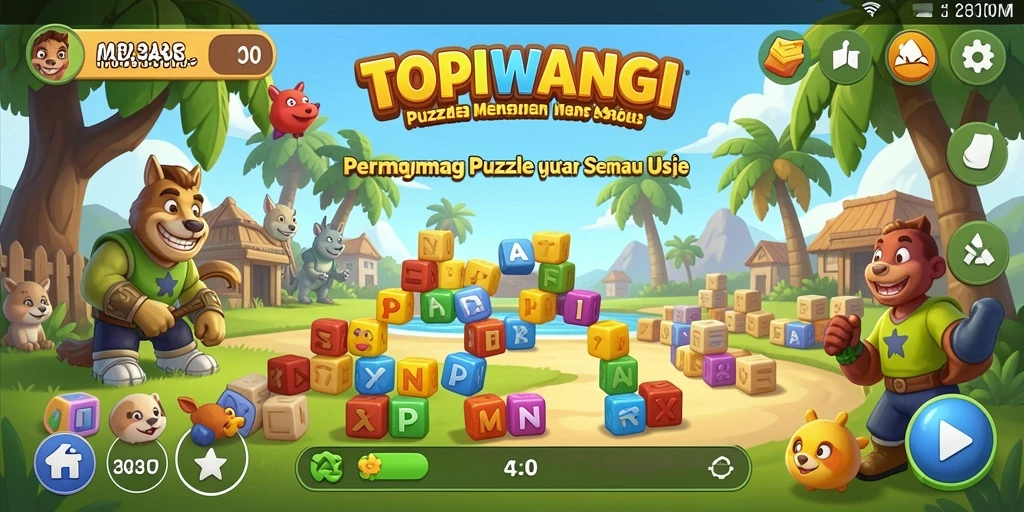 Tampilan seru gameplay <strong>TOPIWANGI</strong> dengan variasi puzzle yang menantang.