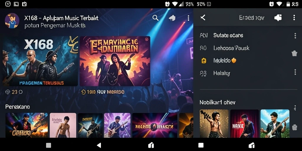 Tampilan gameplay X168 dengan berbagai pilihan lagu yang menarik.