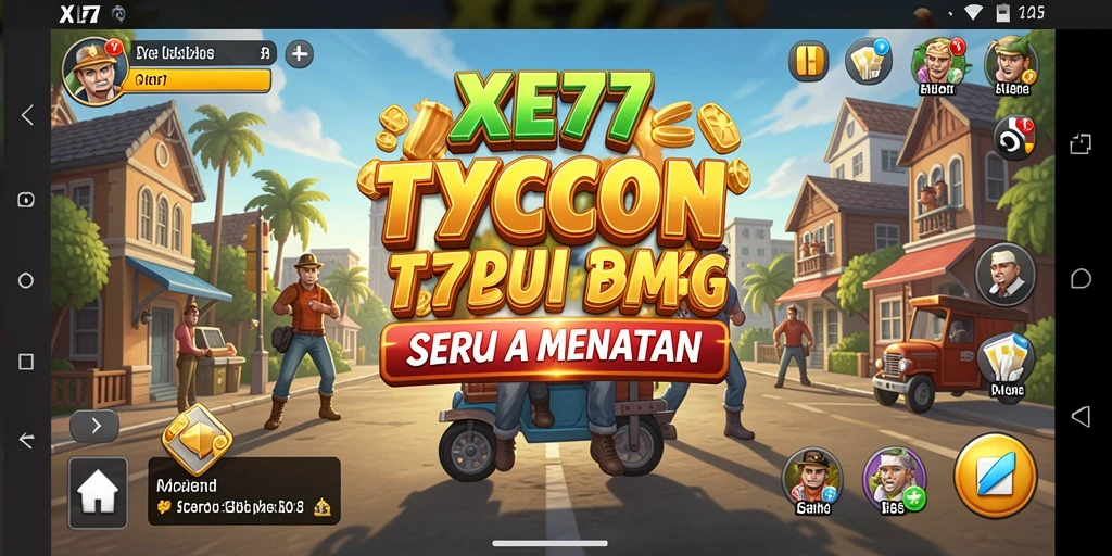 Gameplay Tycoon yang mendebarkan dalam XE77, penuh tantangan dan strategi.